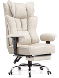 GTPLAYER Big and Tall Office Chair, Wide Ergonomic Gaming Chair with Deluxe Embossing Designed Leather with Foot Rest,150°Reclining Adjustable Soft Armrests Pocket Spring Back Support and Pillow