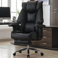 EXCEBET Big and Tall Office Chair 400lbs Wide Seat, Leather High Back Executive Office Chair with Lumbar Support, Ergonomic Chairs Padded Armrests & Thick Cushion (Mesh Beige)