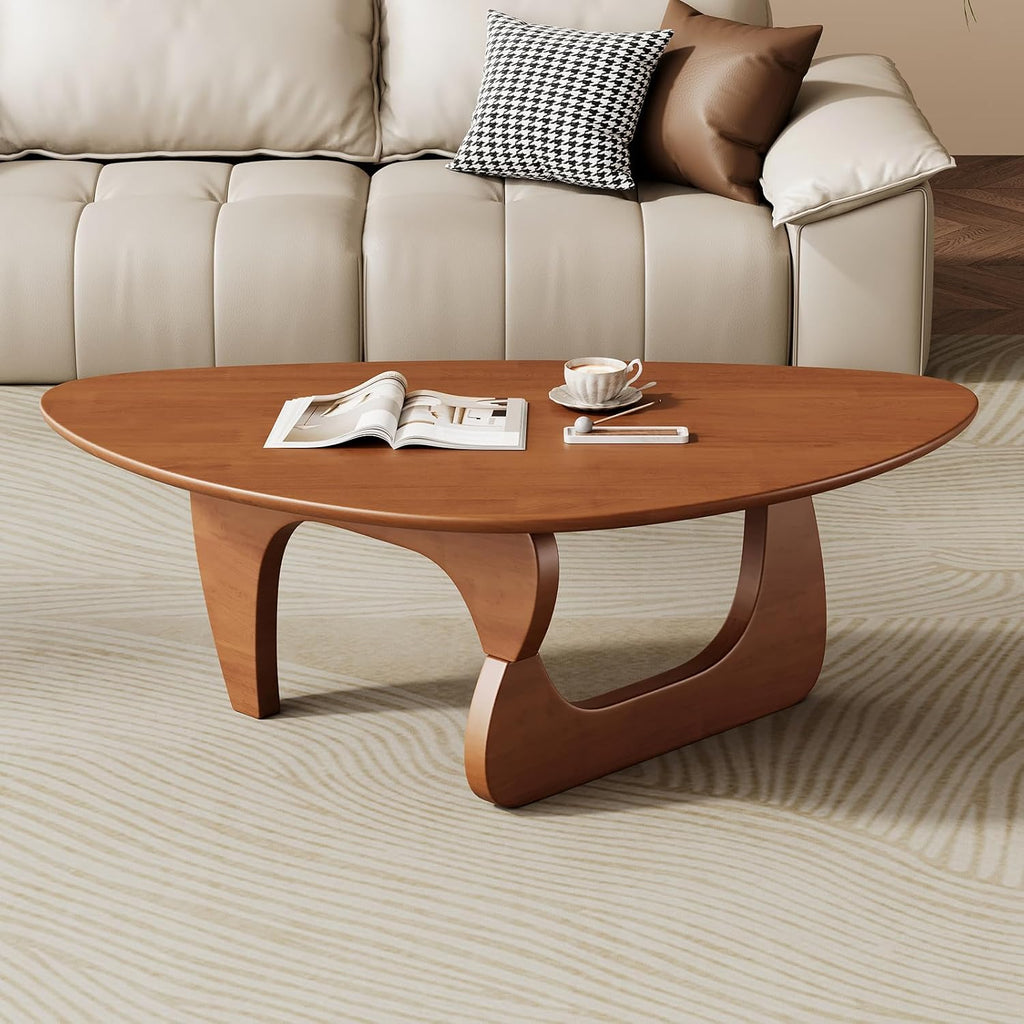 Mid Century Modern Coffee Table - Walnut Wooden Coffee Table for Living Room,Center Table Suitable for Bedroom Living Room Reception Office Tables (Walnut, Small 34.5 * 23.5 * 16in)