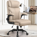 HeroSet Office Chair, Ergonomic Big and Tall Computer Desk Chairs, Executive Breathable Leather Chair with Adjustable Flip-up Armrests, Lumbar Support Swivel PC Chair with Rocking Function,Matte Black