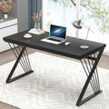 FOLUBAN Computer Desk, Modern Home Office Desk, Industrial Wood and Metal Study Writing Work PC Table for Bedroom Living Room, Rustic Oak, 47 Inch