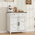 ChooChoo Kitchen Storage Cabinet, Coffee Bar Cabinet, Farmhouse Buffet Sideboard with Drawer for Kitchen, Living Room, White