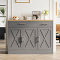 Vongrasig 43” Coffee Bar Cabinet, Farmhouse Buffet Cabinet with Storage, Sideboard Buffet with Drawers and Shelves for Kitchen, Dining Room, White